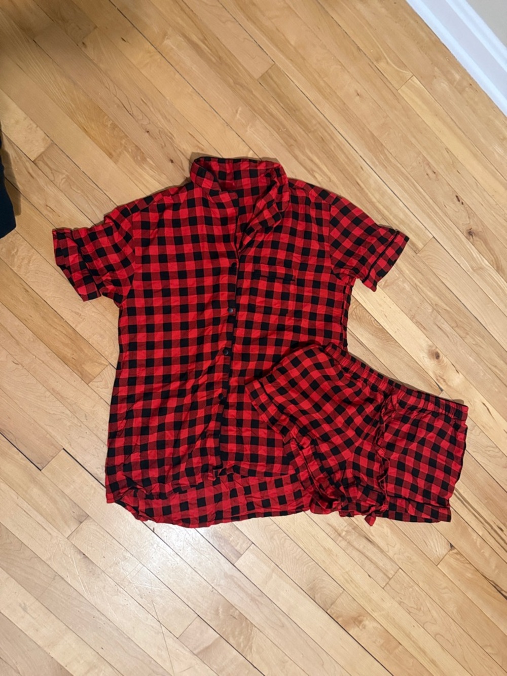 Red and Black Buffalo Plaid Short Pajama Set